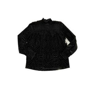 SIMPLY STATED Missy Velvet Smock Tee Black L